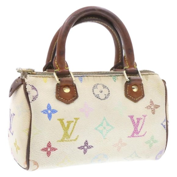LOUIS VUITTON Monogram Multicolor Mini Speedy Hand Bag White - Picture 1 of 16